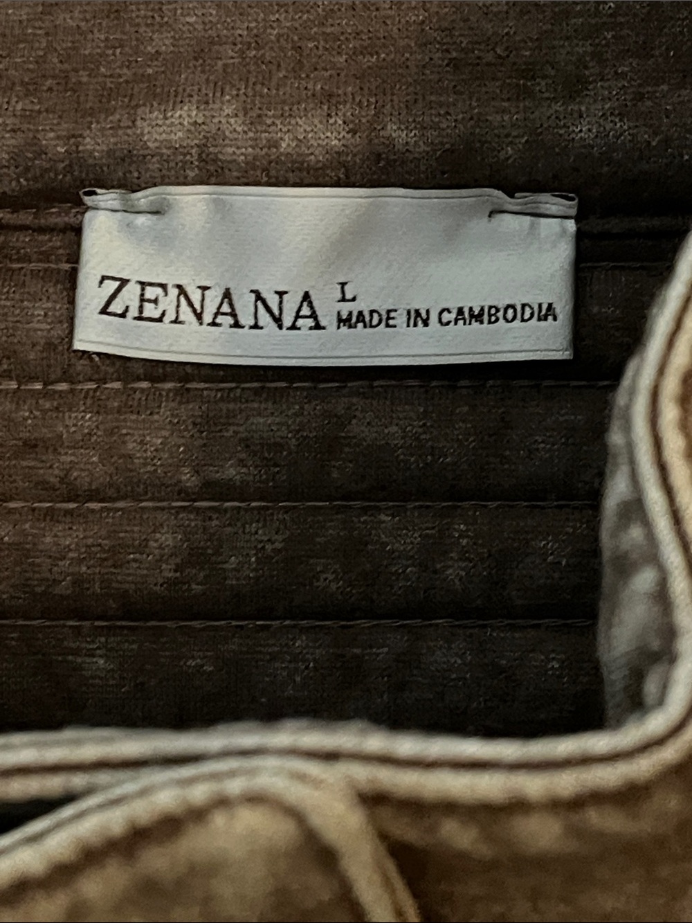 Zenana Acid Washed Brown Snap Mock-Neck Pullover Sweatshirt w/Flap Chest Pockets - Picture 2 of 12